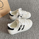 ins潮百搭小众鞋 鲁鲁蛋 子 2026新款 春夏休闲板鞋 厚底小白鞋 女款