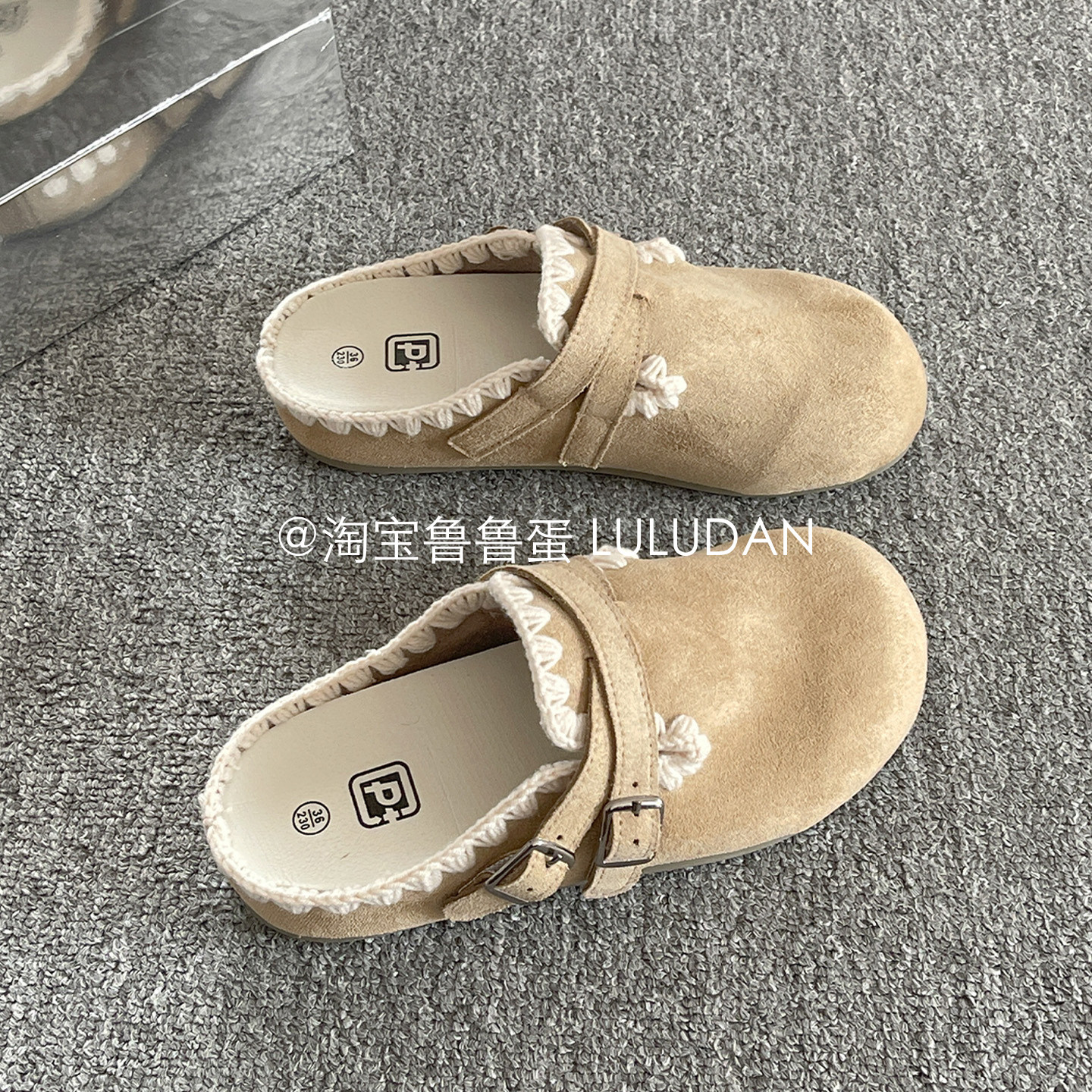 鲁鲁蛋 超火一脚蹬勃肯鞋子女2026新款爆款半拖鞋女外穿包头拖鞋,女鞋,勃肯鞋/软木鞋,淘宝优惠券,粉丝福利购,淘宝优惠卷