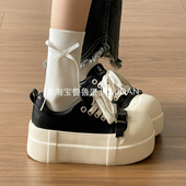 面包鞋 鲁鲁蛋 潮 春季 小白鞋 增高6CM小个子显高厚底板鞋 女2026新款