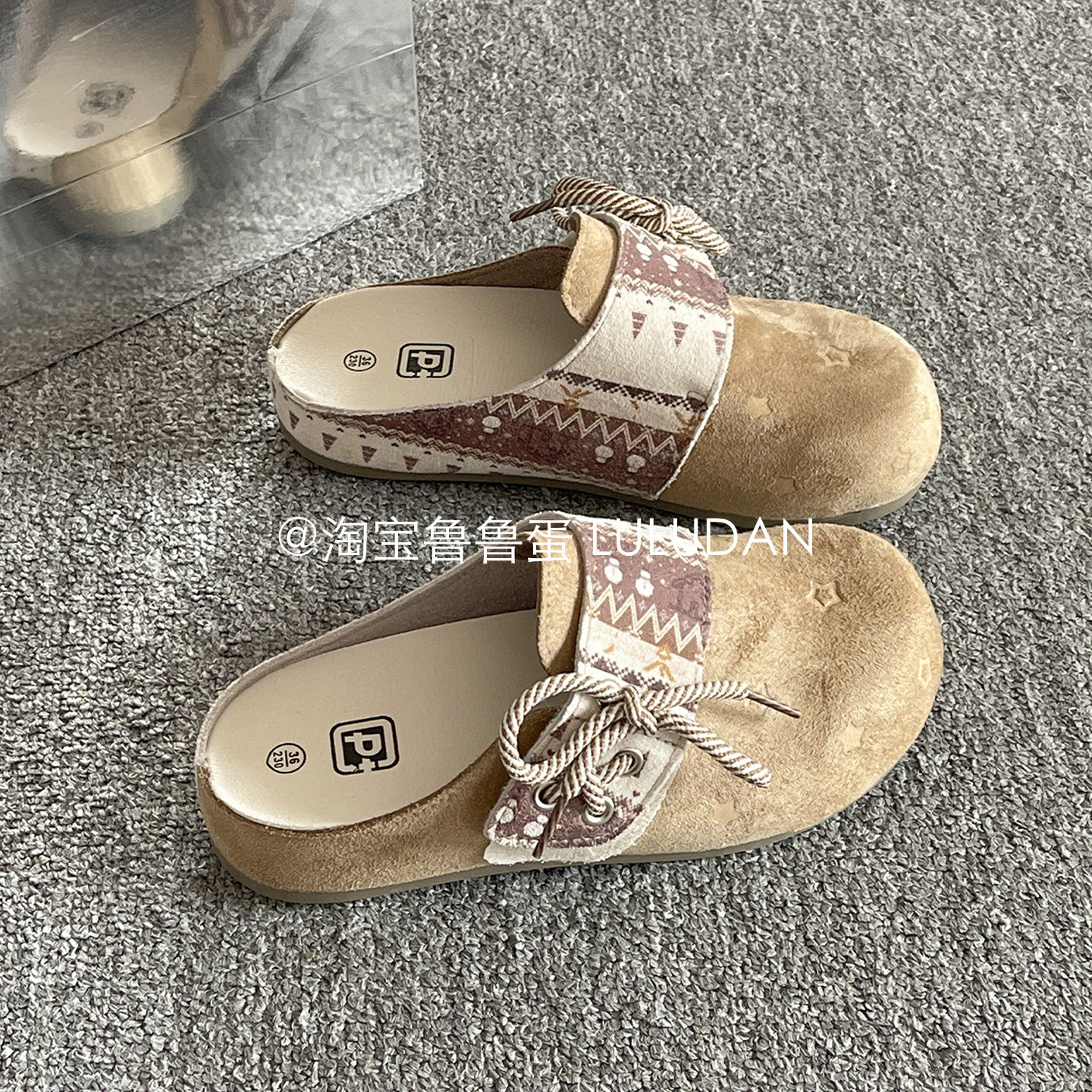 鲁鲁蛋 半拖鞋女外穿穆勒鞋子2026超火懒人一脚蹬勃肯鞋包头拖鞋,女鞋,勃肯鞋/软木鞋,淘宝优惠券,粉丝福利购,淘宝优惠卷