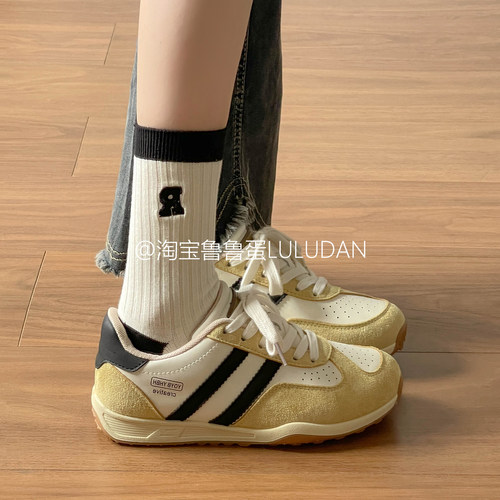 鲁鲁蛋厚底小白鞋女款2026新款春秋韩系板鞋子女鞋百搭学生休闲鞋