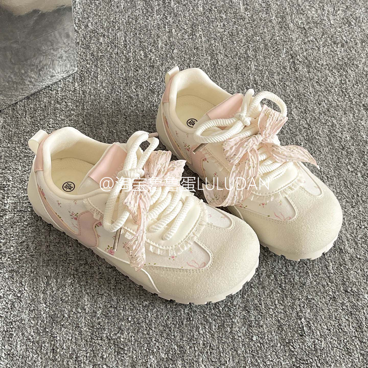 鲁鲁蛋复古德训鞋子女2025新款爆款夏季薄底运动鞋透气百搭小白鞋