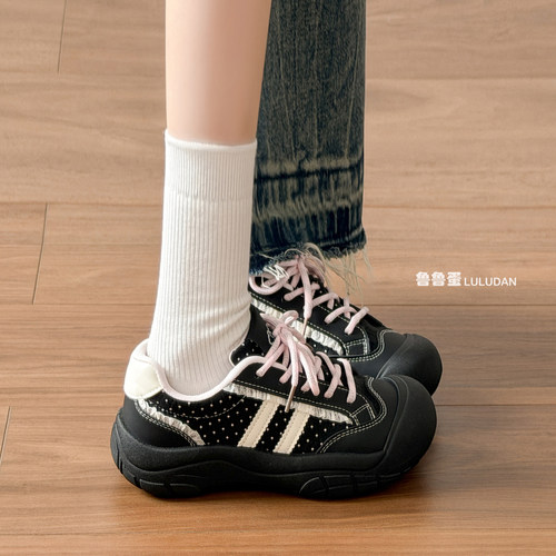 鲁鲁蛋丑萌厚底面包鞋女2026秋
