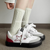 星星板鞋 百搭小众鞋 女款 鲁鲁蛋韩版 2026春季 新款 子网面厚底小白鞋