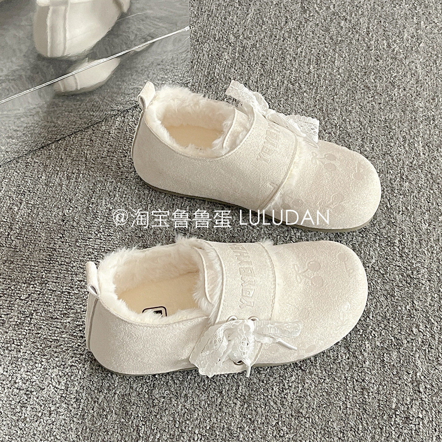 鲁鲁蛋 一脚蹬加绒勃肯鞋全包女2025新款冬季保暖二棉鞋毛毛板鞋,女鞋,勃肯鞋/软木鞋,淘宝优惠券,粉丝福利购,淘宝优惠卷