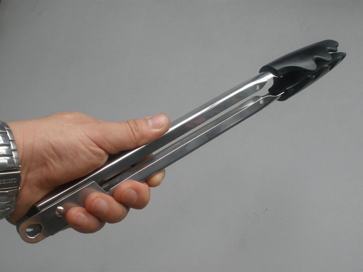 美国原单12寸带自锁不锈钢尼龙头食品夹面包夹馒头夹