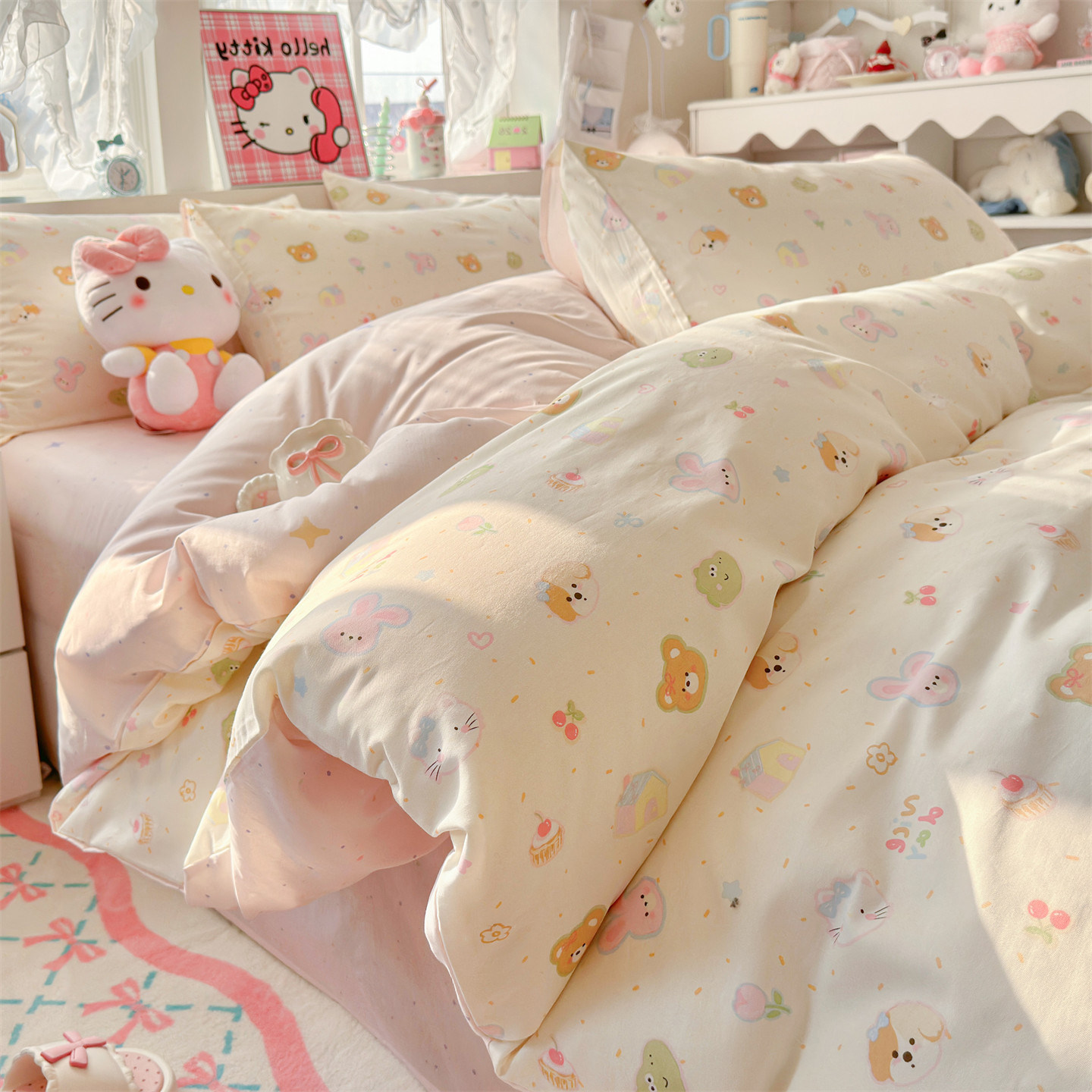 定做订制全棉纯棉被套被罩少女心公主风卡通儿童学生宿舍单双人