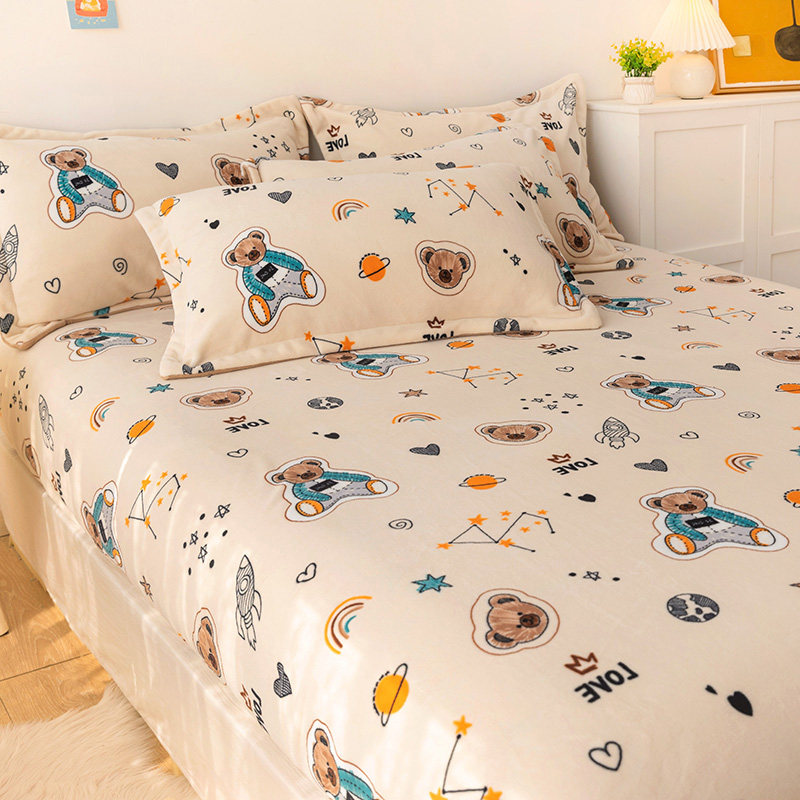 定做订制加厚牛奶绒床笠榻榻米高低床罩儿童床包上下铺拼接子母床