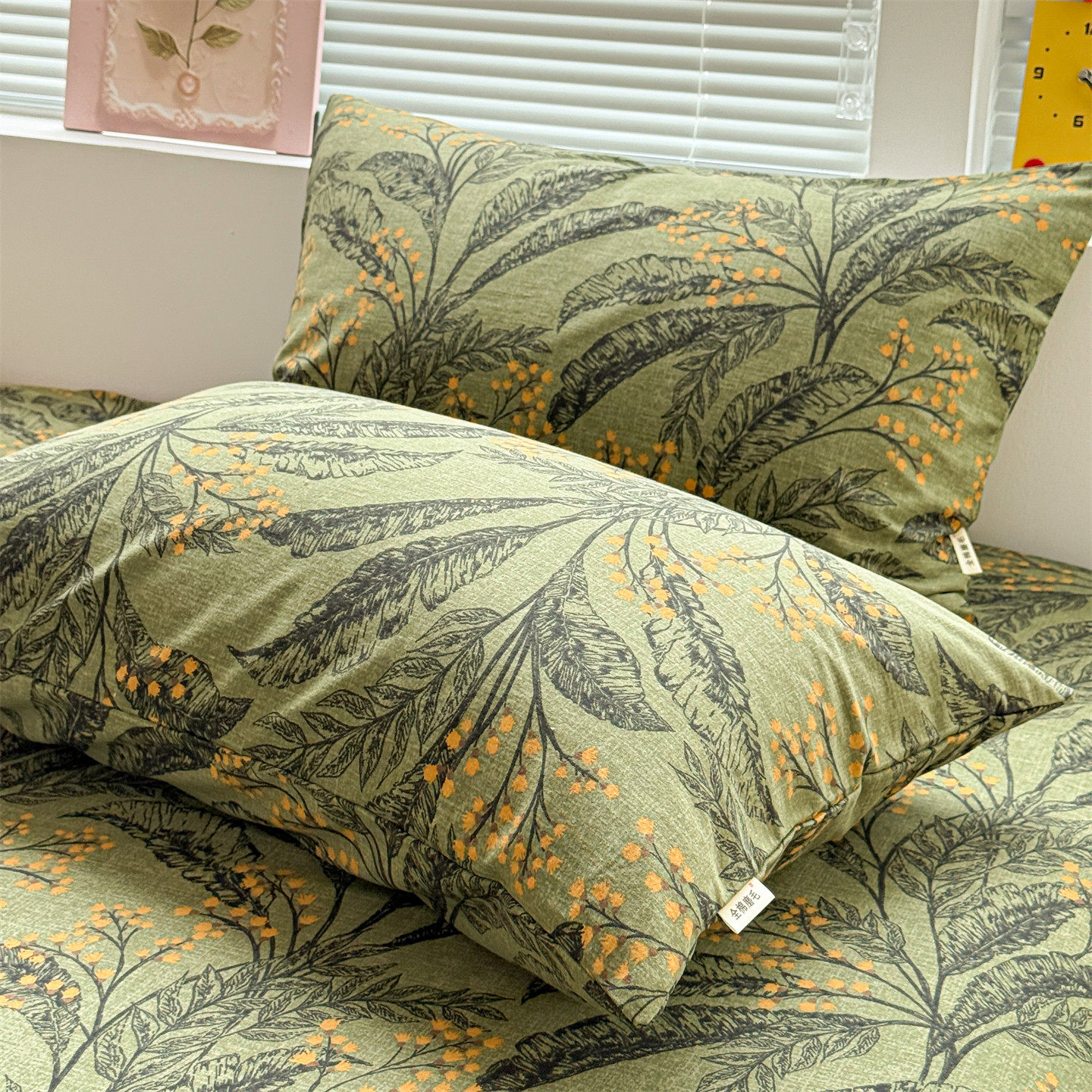 A类加厚纯棉全棉磨毛枕套枕头套子48&times;74cm简约格子单人一对装