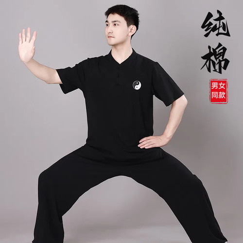 小和山新款春夏季纯棉T恤太极服