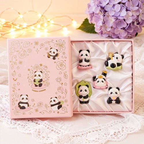 可爱熊猫公仔摆件礼盒生日礼物
