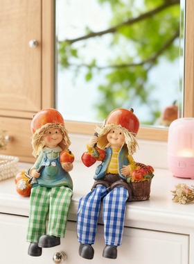 可爱田园南瓜帽女孩收纳摆件