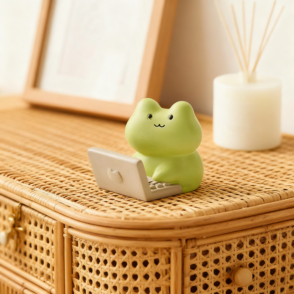 手工可爱卡通青蛙3D模型摆件