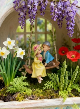 欧式田园小天使树脂花园摆件