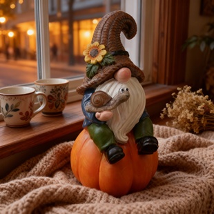 饰品创意家居 桌面摆件南瓜小矮人装 北欧风花园 gnome