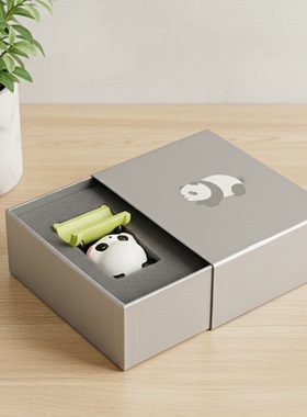 可爱熊猫桌面摆件礼盒生日礼物