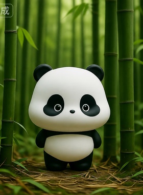 可爱熊猫卡通桌面摆件公仔礼品