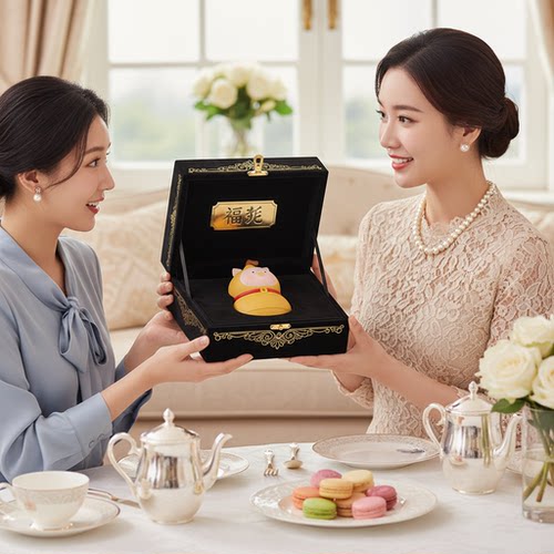 新中式福字招财猪摆件礼盒送礼