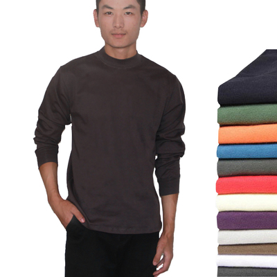 男士秋冬装新纯棉半高领打底衫圆领商务修身长袖T恤保暖内衣清仓