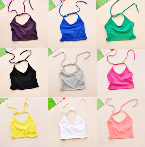 韩版女装内搭打底后系纯棉小吊带