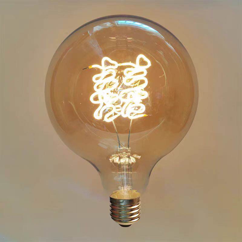 LED爱迪生灯泡E27螺口柔性软灯丝异形艺术创意复古暖黄茶色氛围仿