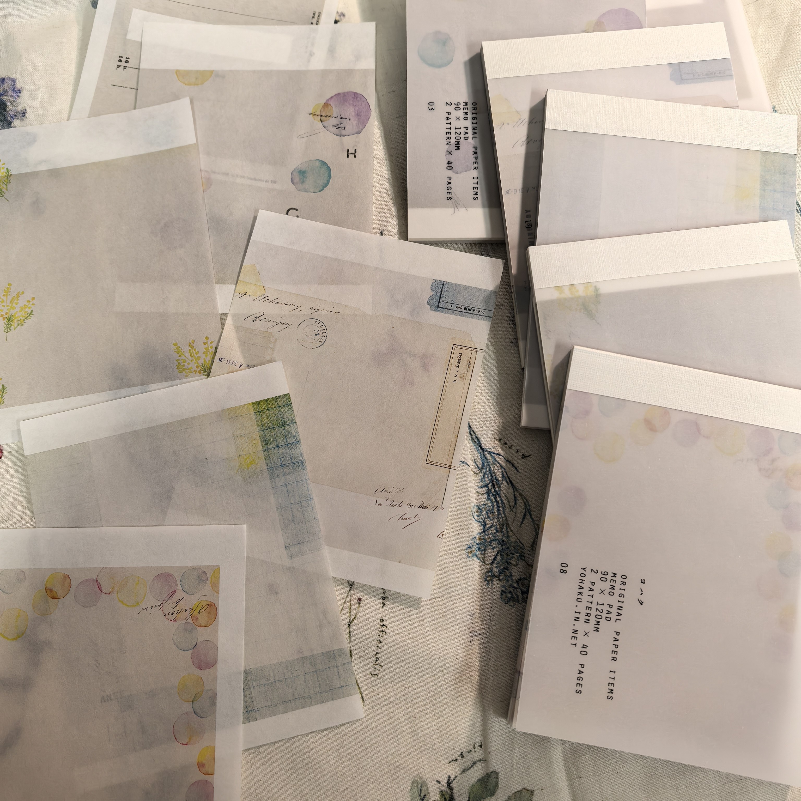 [现货]日本Yohaku余白手帐素材硫酸纸手帐便签本无粘性素材本