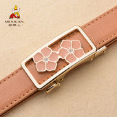 韩版 新款 潮牛仔裤 稻草人女士皮带真皮自动扣牛皮时尚 腰带百搭装 饰