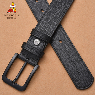 稻草人男头层牛皮加长款腰带皮带