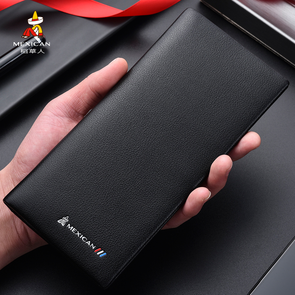 稻草人男士钱包长款真皮正品牌软皮牛皮短款皮夹子男钱夹潮牌