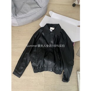 xi皮少女爱自由 定制pu复古黑色皮衣外套女夹克上衣