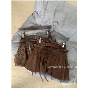 秋冬美拉德穿搭咖色复古豹纹半身裙女美式 裙 辣妹风显瘦A字花苞裤