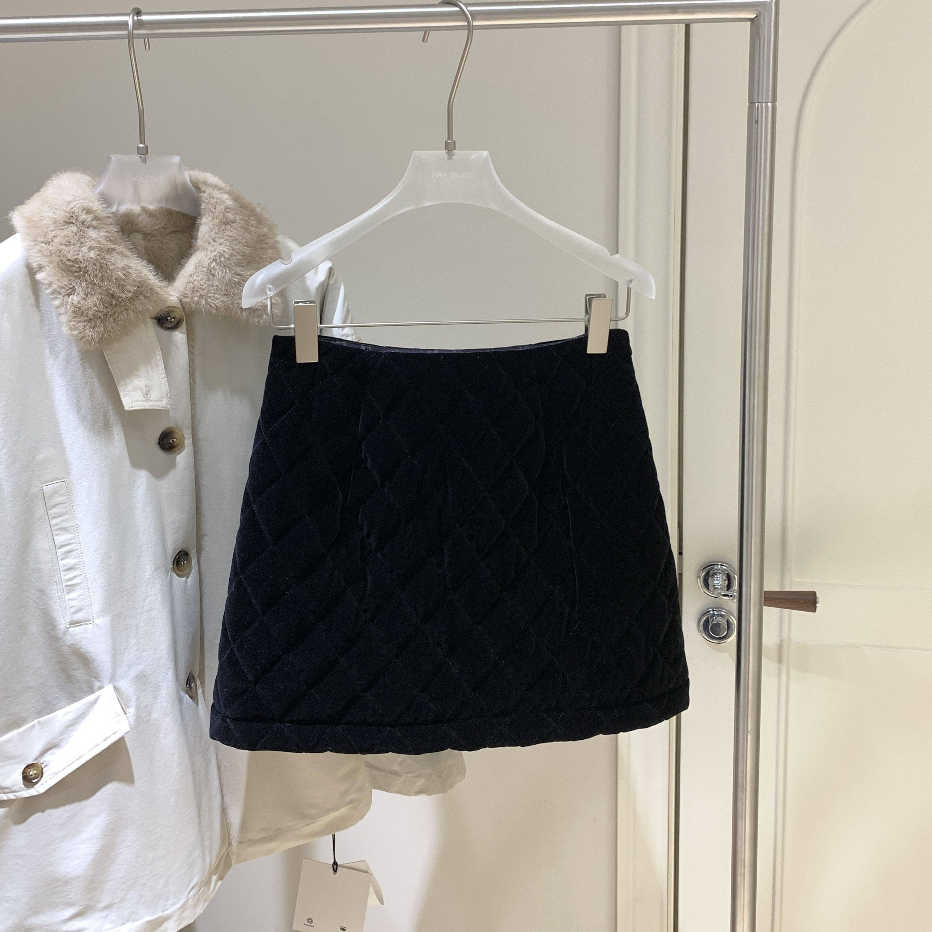 夹棉保暖冬季丝绒菱格复古A字休闲半裙短裤,女装/女士精品,半身裙,淘宝优惠券,粉丝福利购,淘宝优惠卷