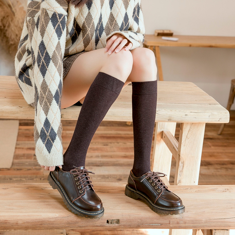 薄款ins韩版显瘦纯色春秋小腿袜