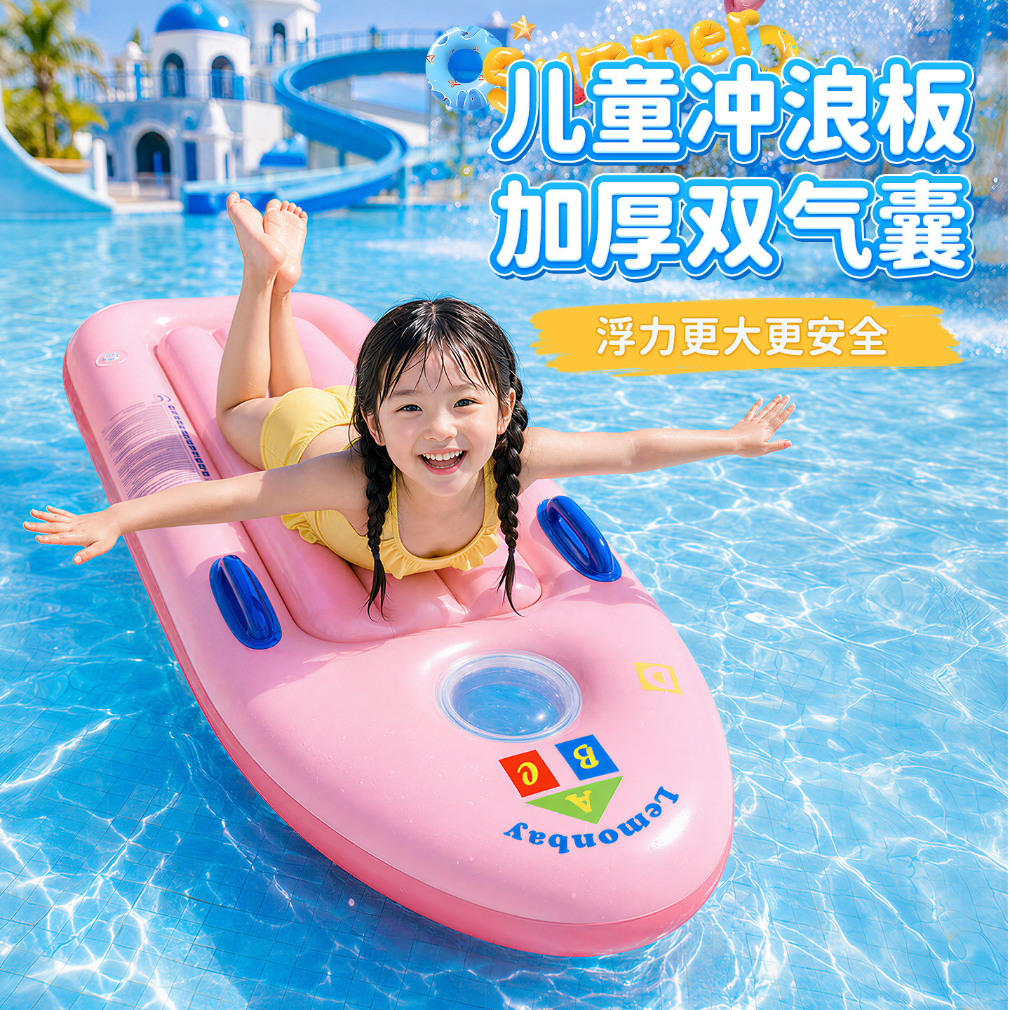 水上冲浪板漂浮玩具加厚双气囊图片