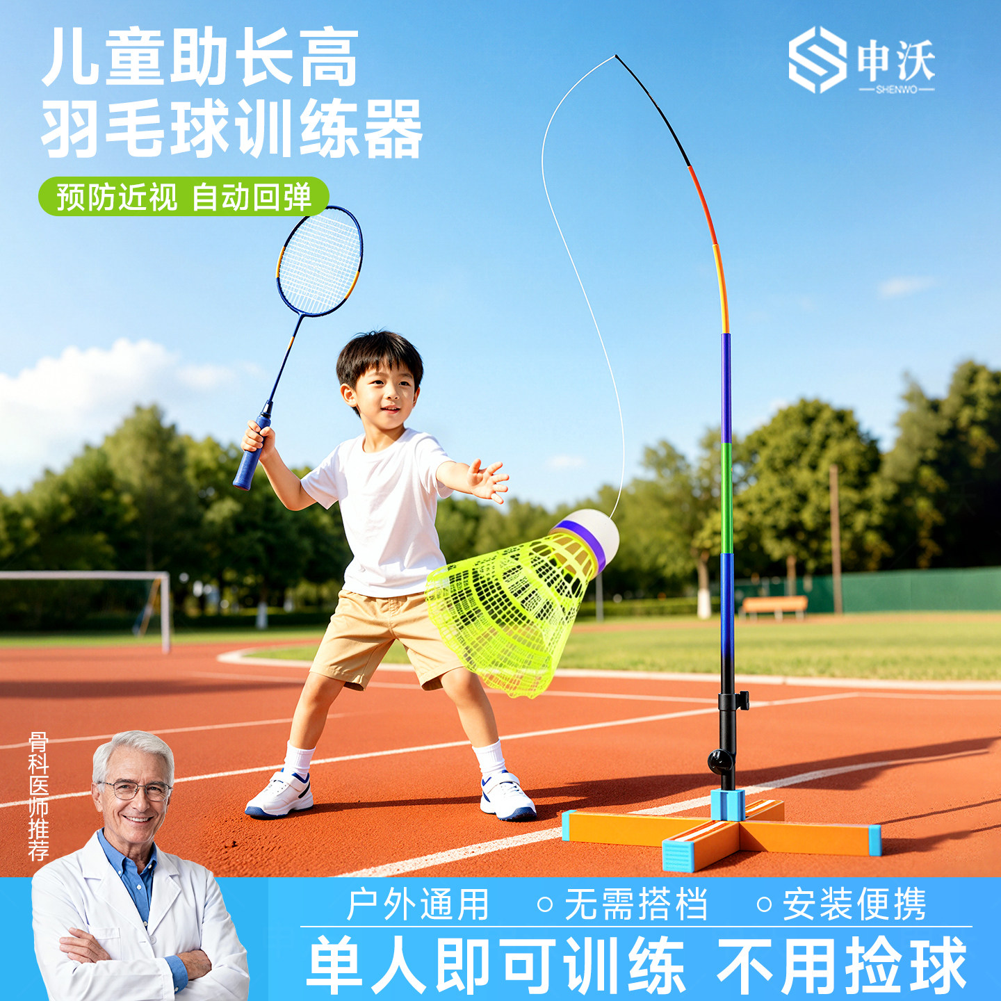 羽毛球训练器儿童单人自打增高器