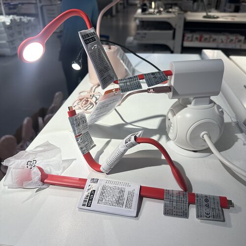 IKEA宜家霍图罗LED灯阅读灯USB接口30厘米带开关小夜灯可弯曲灯臂