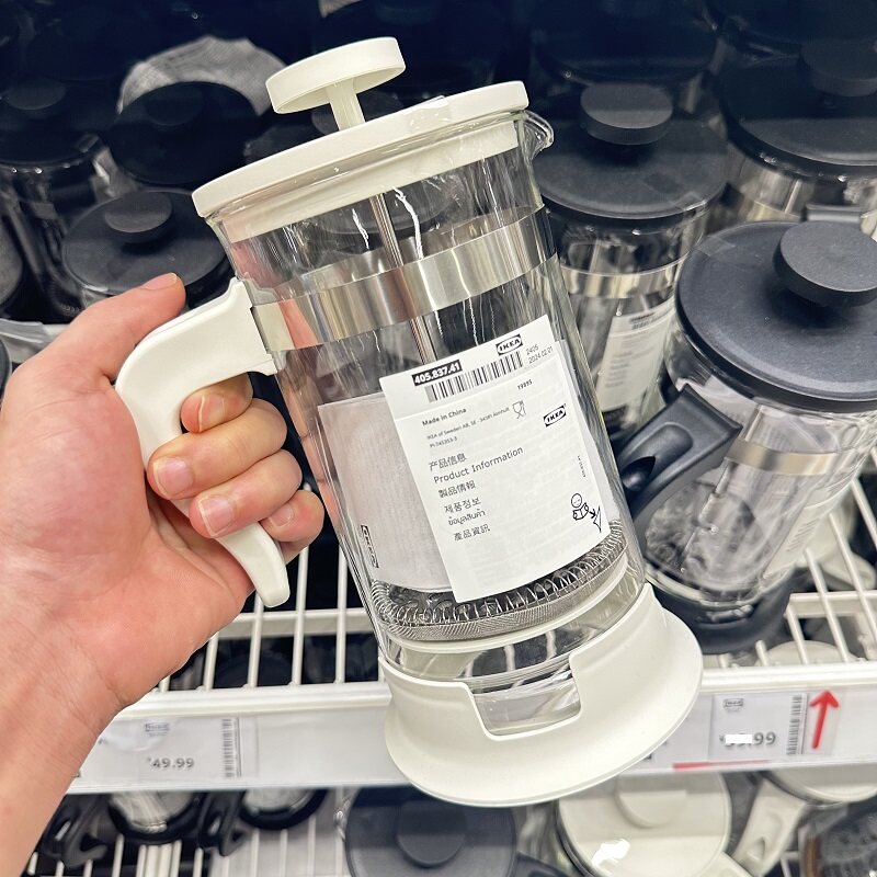 宜家咖啡壶乌普塔咖啡壶法压壶茶器滤压壶手动咖啡壶茶壶玻璃正品
