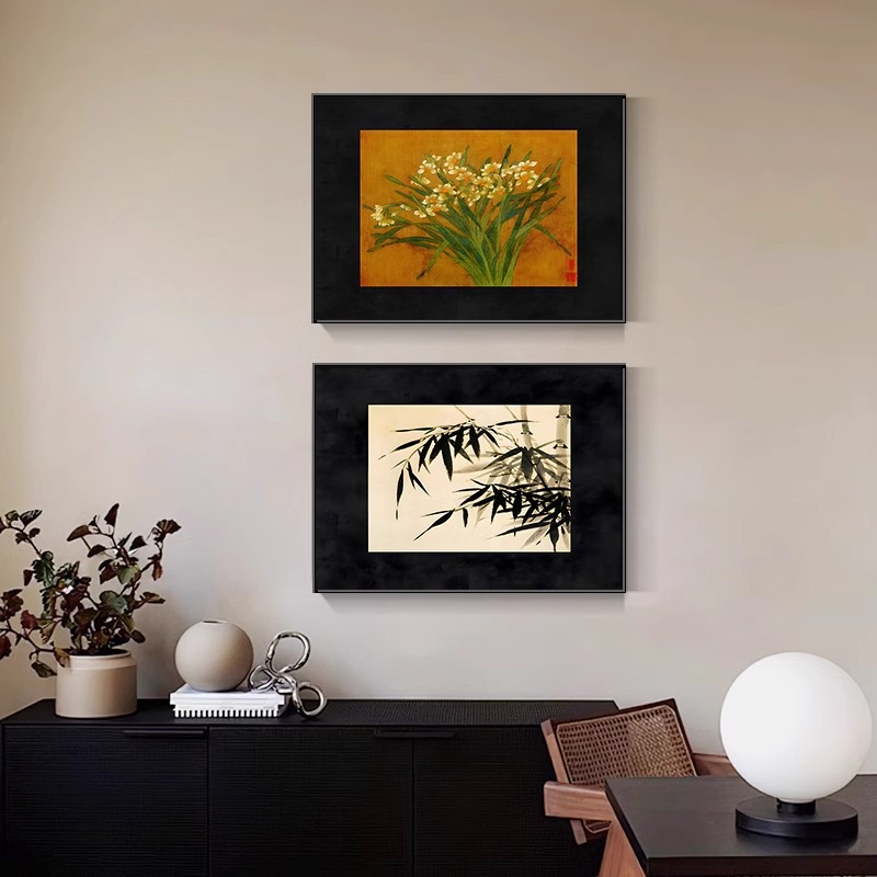 中古风蒙德里安客厅沙发背景墙装饰画餐厅卧室挂画复古抽象壁画图片