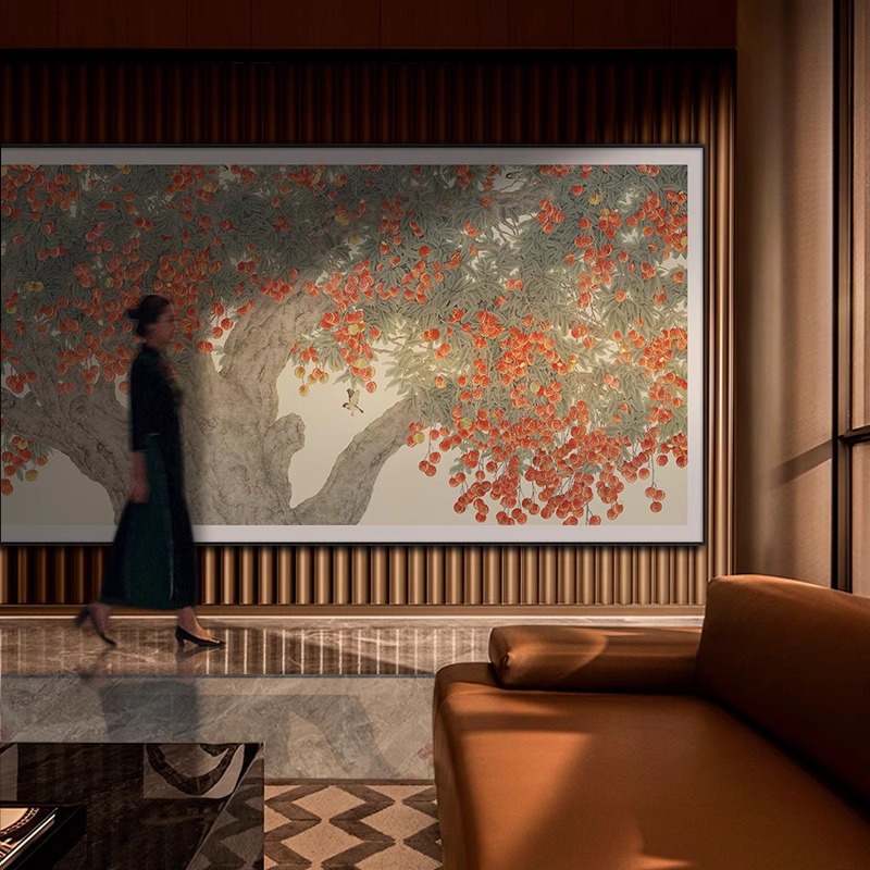 新中式高档酒店大堂装饰画茶室民宿客厅餐厅沙发背景墙 挂画图片