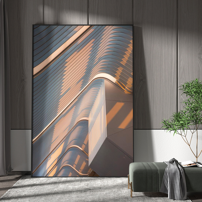光影艺术建筑装饰画现代轻奢客厅玄关背景墙壁走廊挂画厂家图片