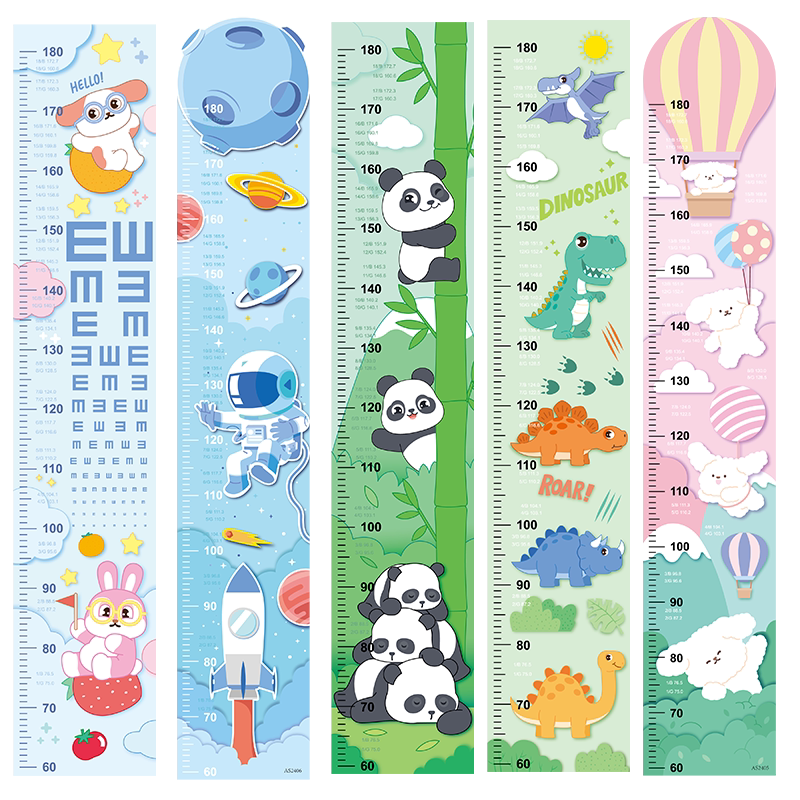 小孩儿童房间装饰贴画身高墙贴一整张测量身高尺卡通宝宝身高贴纸