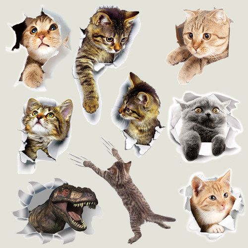 防水自粘猫咪马桶贴纸坐便贴车贴