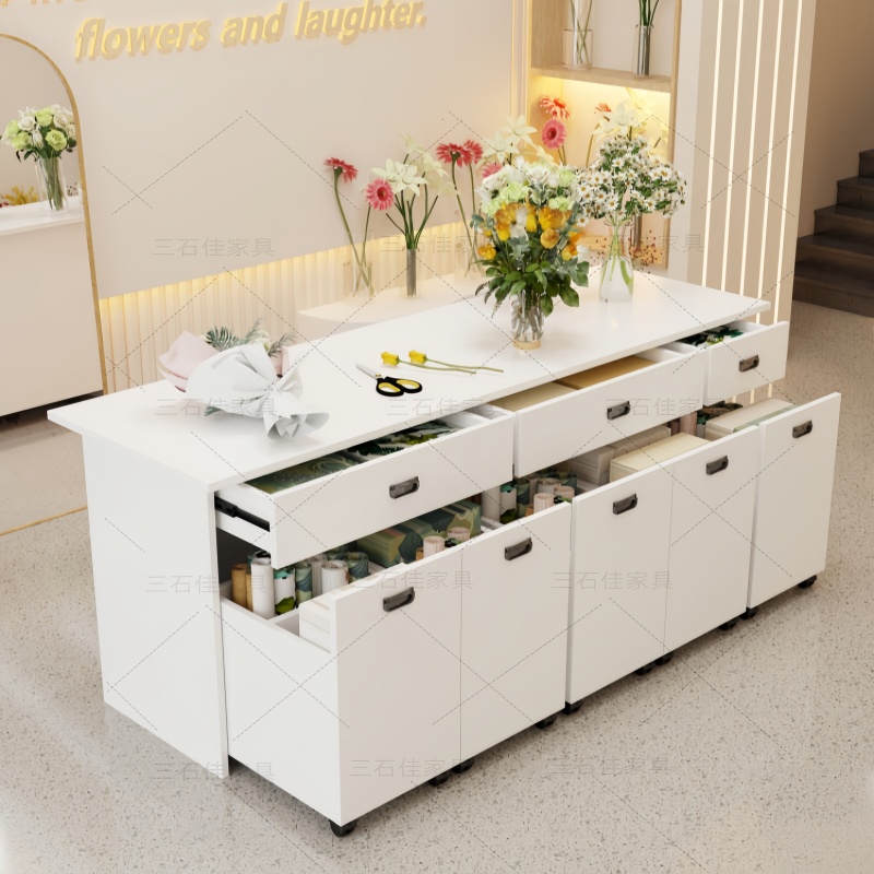 花店抽屉收纳柜桌操作台包花纸柜