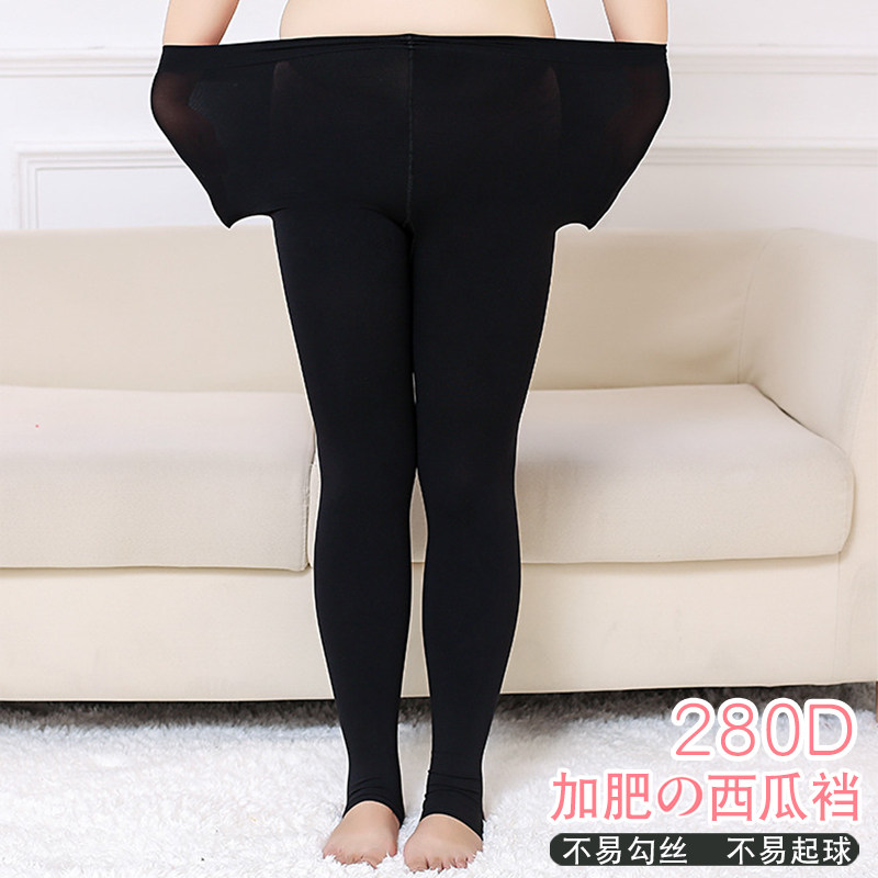 加肥加大西瓜裆美腿中厚不透明连袜踩脚