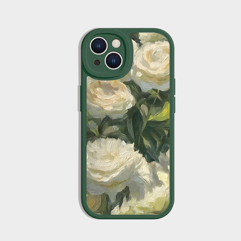 文艺油画山茶花 适用iPhone15promax手机壳苹果13小米14荣耀200opporeno12红米k70vivo100新款华为pura70pro
