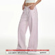 日常百搭裤 低腰宽松休闲直筒长裤 子男 女春季 TGNS基础粉色软牛仔裤