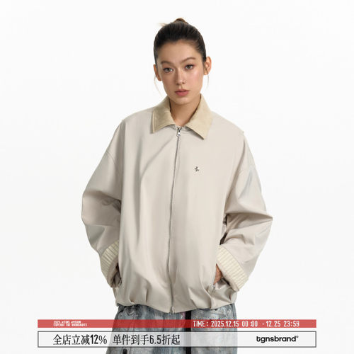 TGNS缎面翻领美式工装夹克秋季