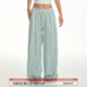 蓝色长裤 女春季 TGNS海岛度假串珠休闲裤 条纹拖地裤 檀健次同款