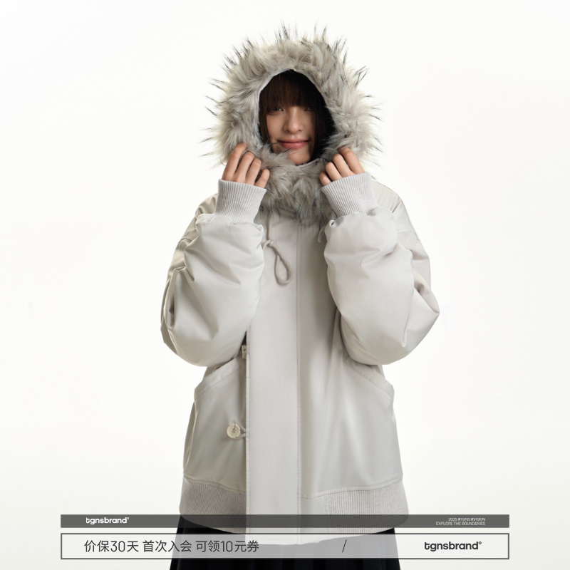 TGNSma1毛领派克服冬季加厚棉服