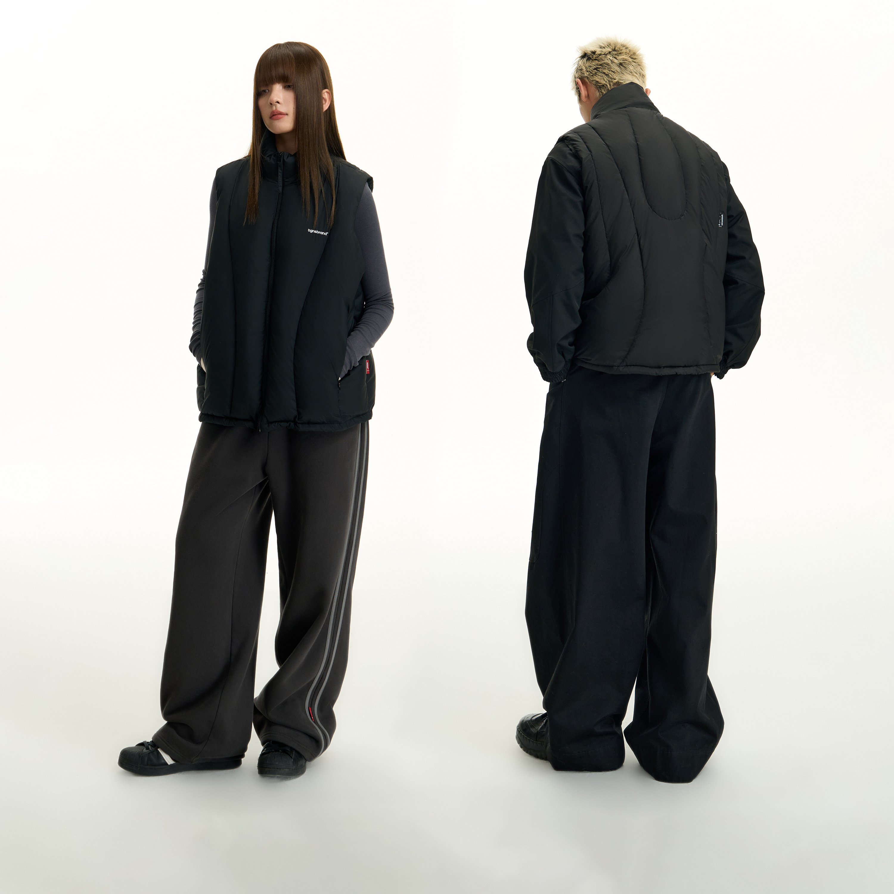 TGNS分割羽绒马甲设计感外穿坎肩